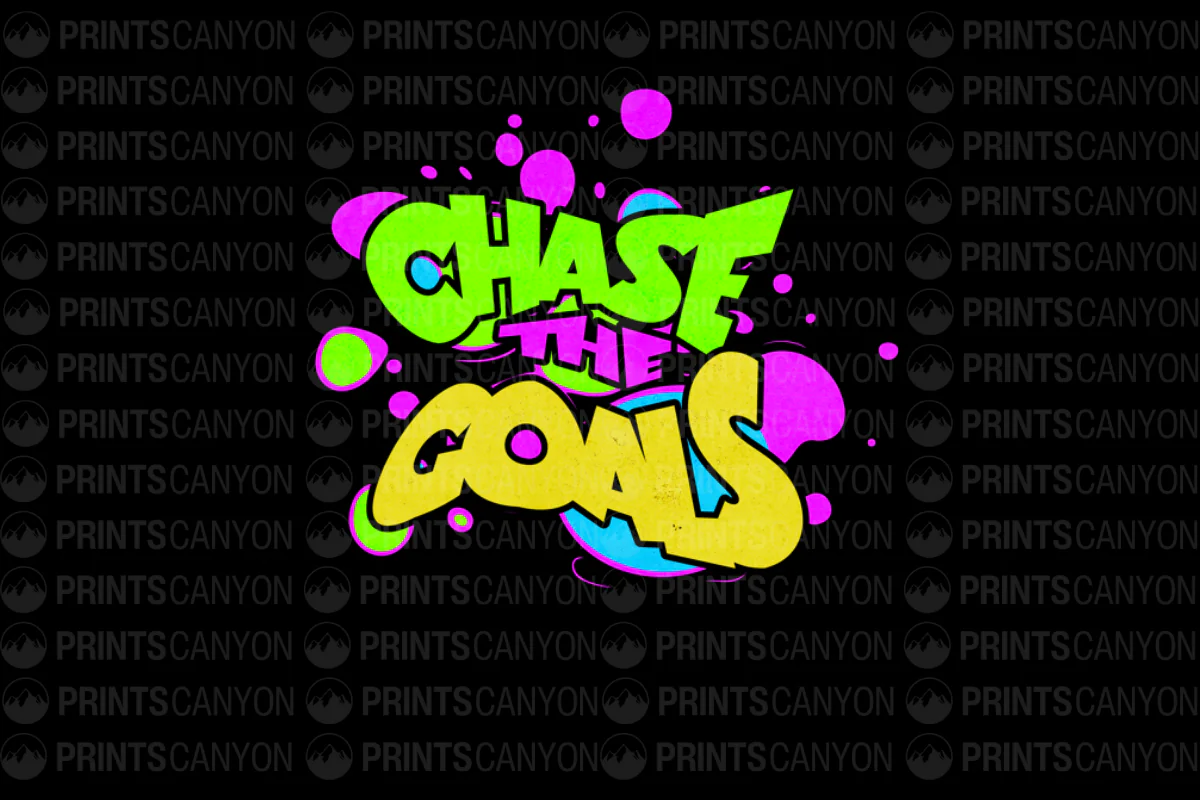 Chase the Goals Colorful Inspirational Wall Art for Motivation and Positivity
