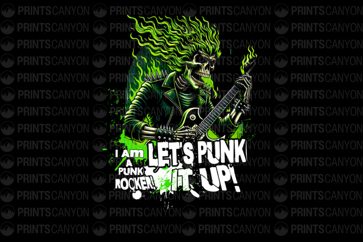 Punk Rocker Skeleton Graphic Tee for Music Lovers and Rebels