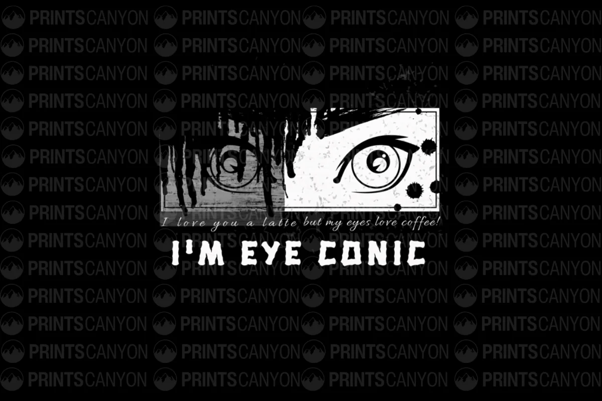 Eye Conic Coffee Lover T-Shirt Design with Playful Puns and Artistic Eye Graphics