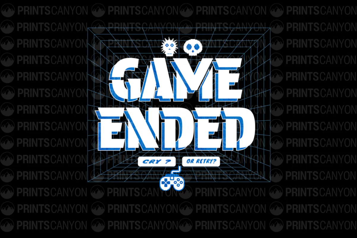 Game Over Retro Tee: Cry or Retry in 8-Bit Style