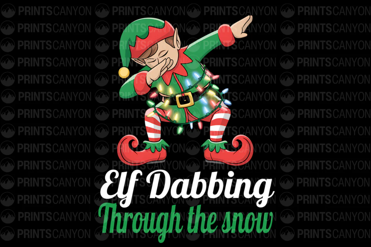 Dabbing Elf Christmas Cheer T-Shirt Design