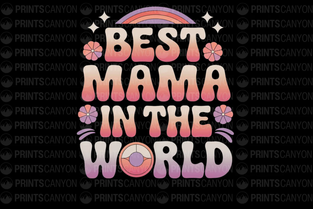 Best Mama in the World Retro Design T-Shirt for Mother's Day Gift