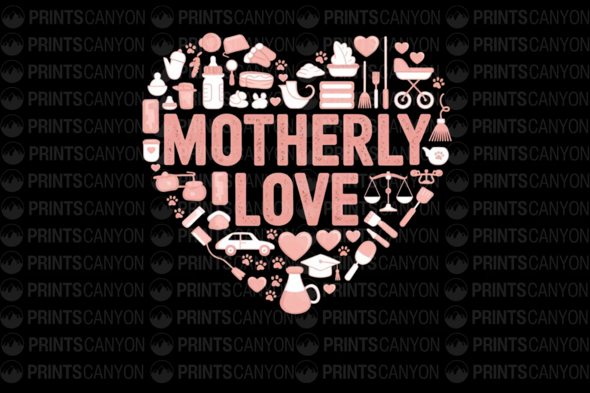 Motherly Love Heart Design for Moms and Caregivers - Perfect Gift or Home Decor