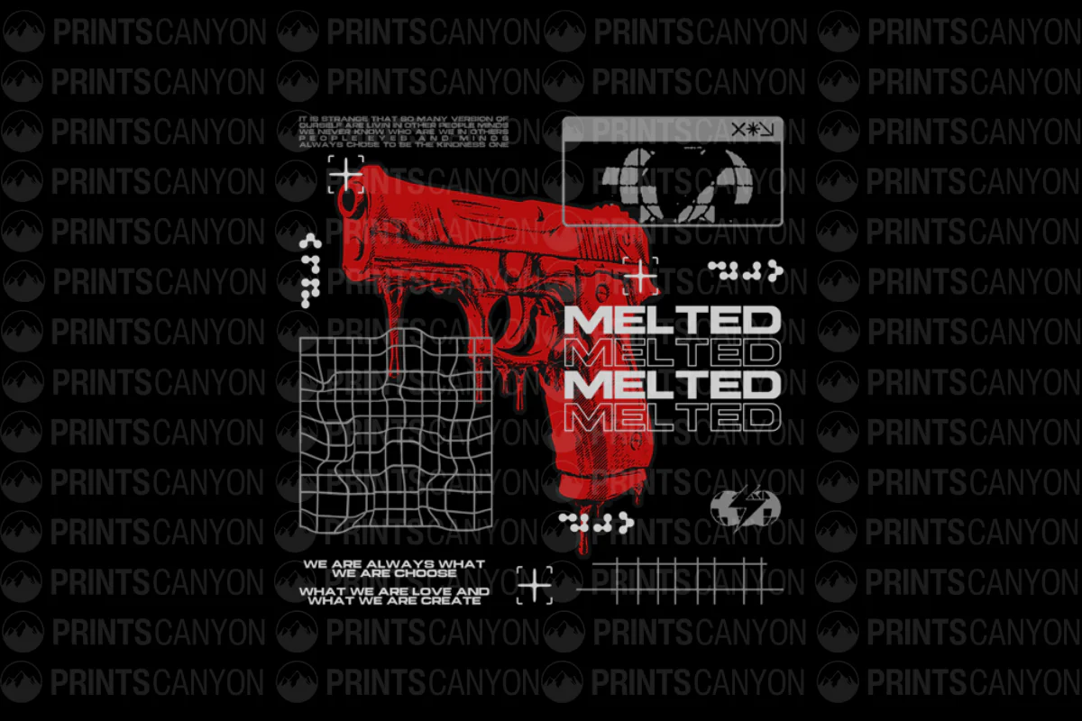 Melted Gun Graphic Tee for Bold Statement Makers