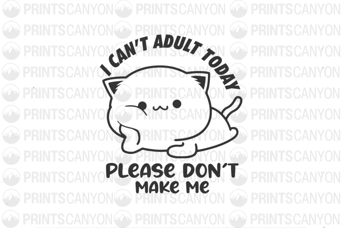 Cute Cat Graphic Tee for Those Who Can't Adult Today