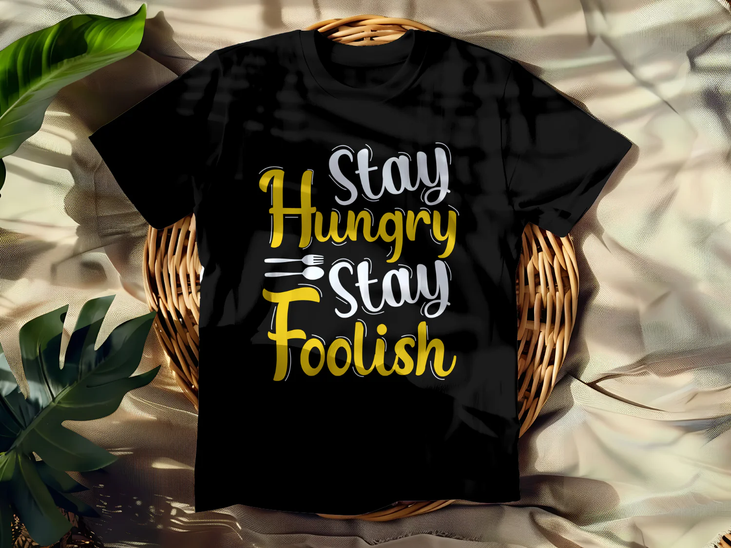 Stay Hungry Stay Foolish Motivational T-Shirt Design