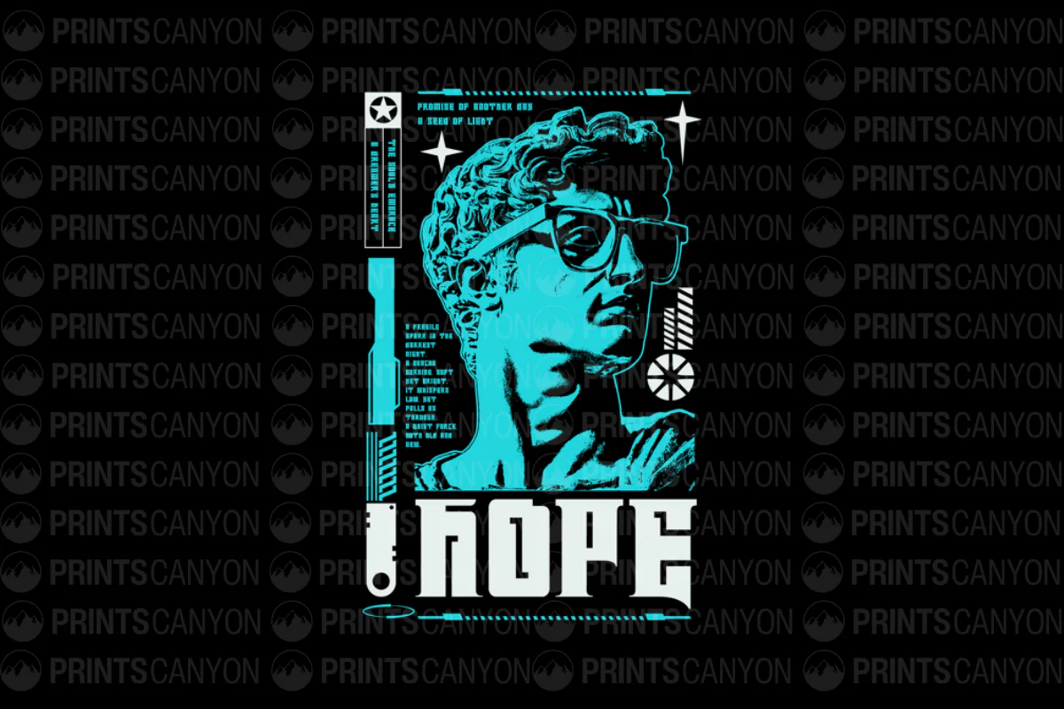 Vintage Hope T-Shirt Design with Bold Graphic and Inspirational Quote