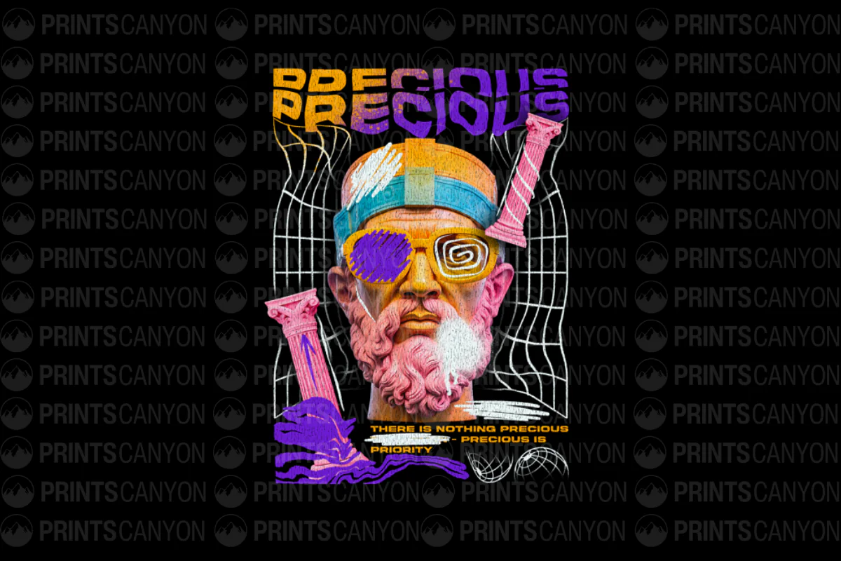 Precious Priority T-Shirt Design with Retro Aesthetic Artwork