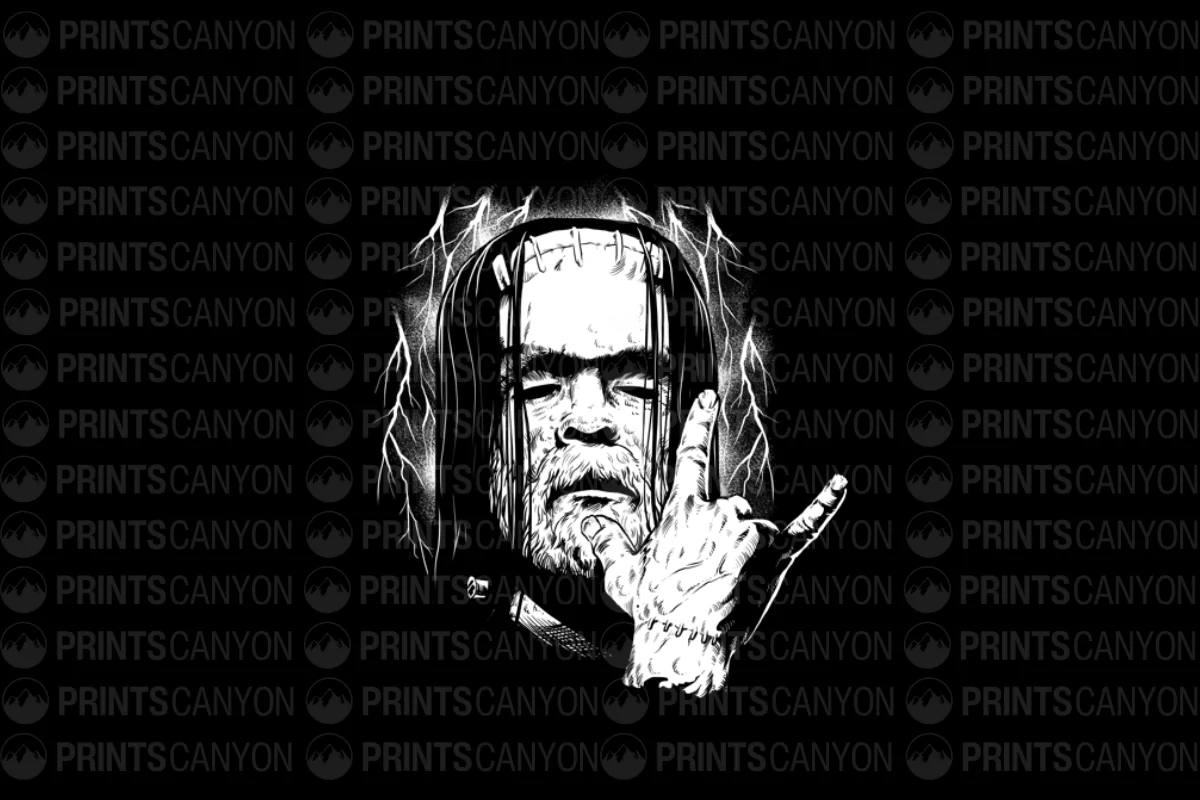 Rock On Halloween Horror T-Shirt Design for Spooky Celebrations and Parties