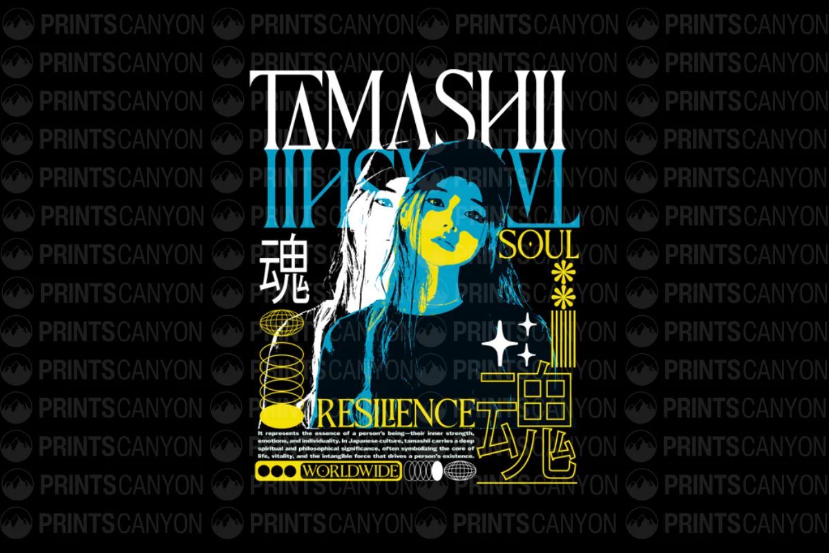Tamashii Resilience T-Shirt Design - Inner Strength and Soul Graphic Art