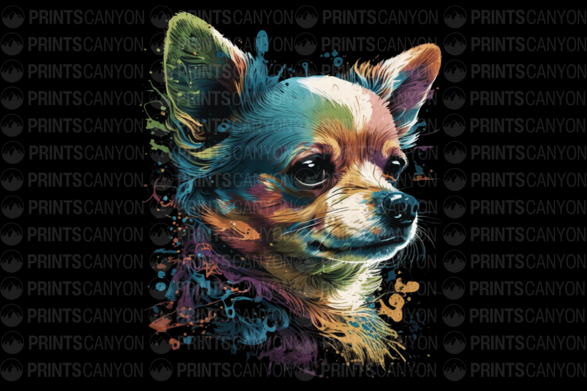 Colorful Chihuahua Art T-Shirt Design for Dog Lovers and Pet Enthusiasts