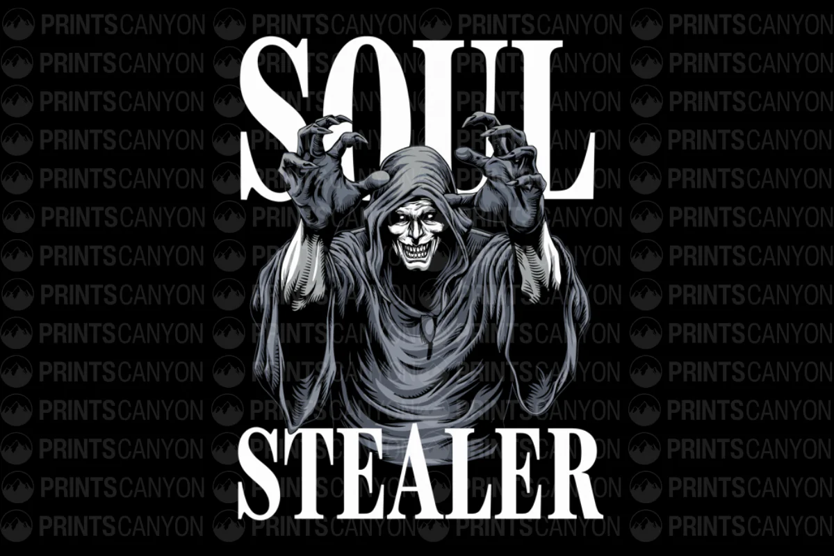 Soul Stealer T-Shirt Design for Halloween and Gothic Fans