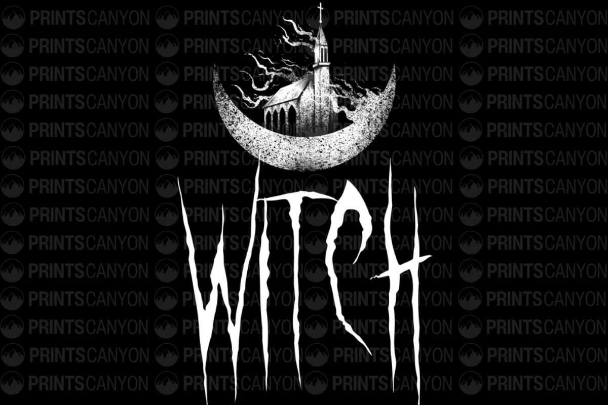 Spooky Witch Moon T-Shirt Design for Halloween and Witchcraft Lovers