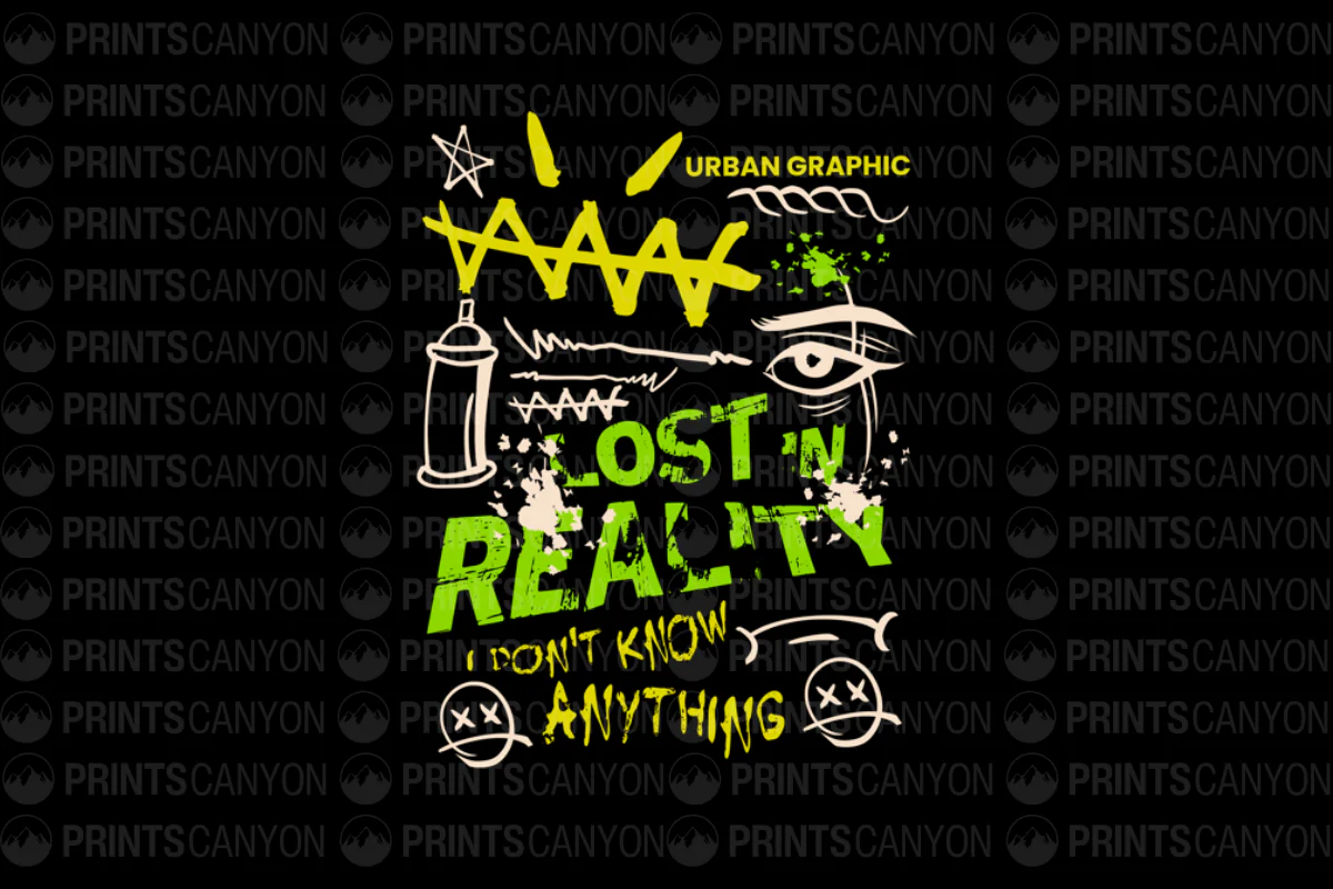 Lost in Reality Urban Graphic Tee Design