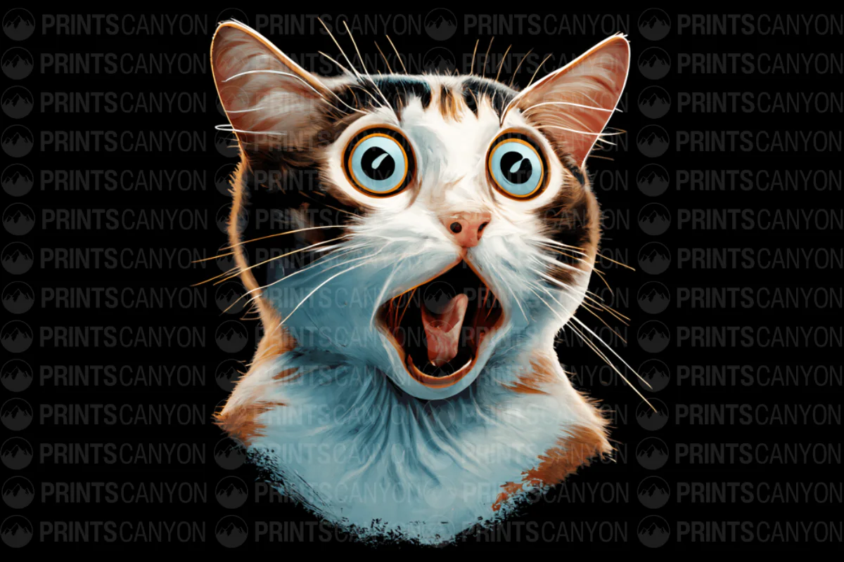 Surprised Cat Face T-Shirt Design for Cat Lovers and Pet Enthusiasts
