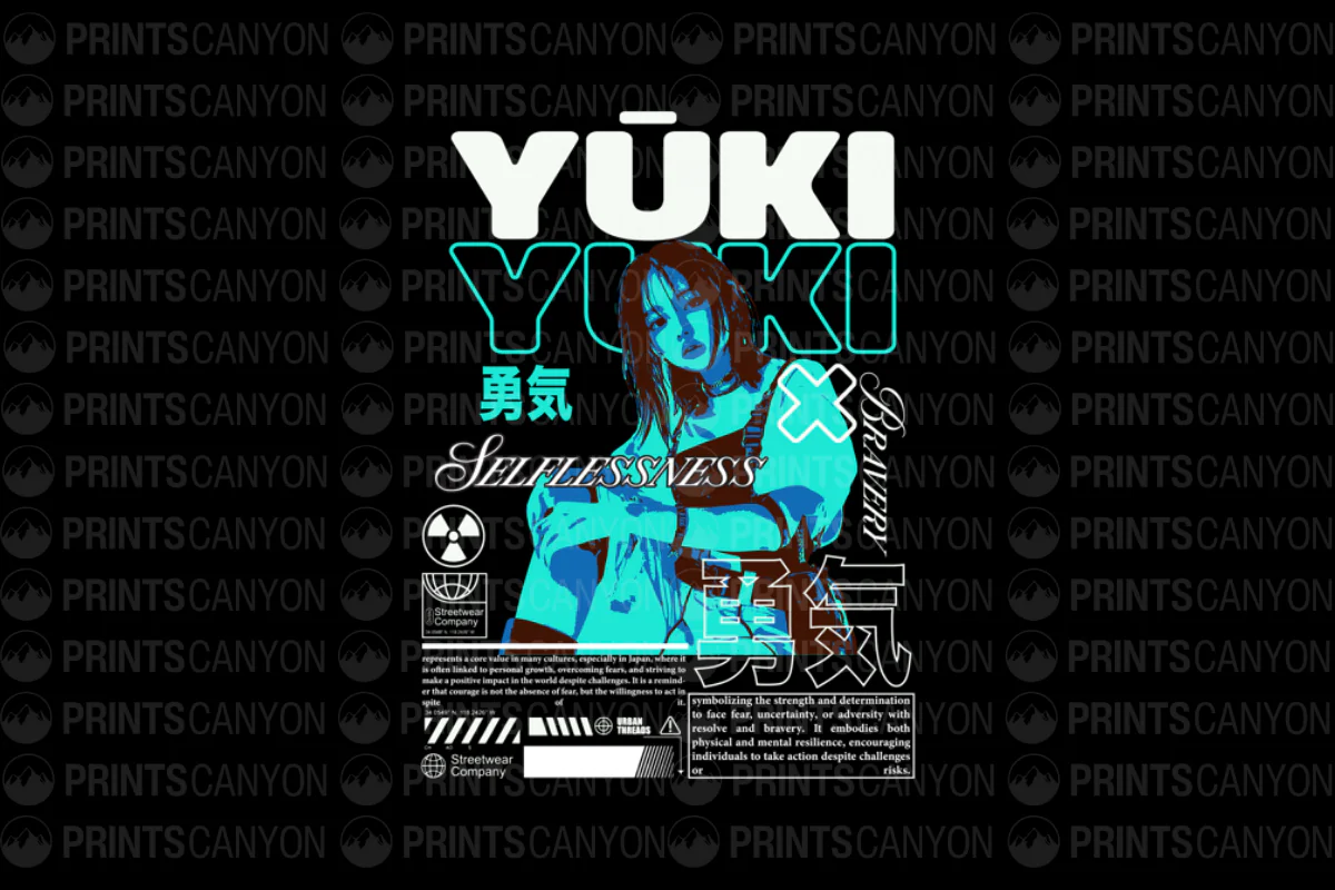 Yuki Selflessness and Bravery T-Shirt Design Digital File