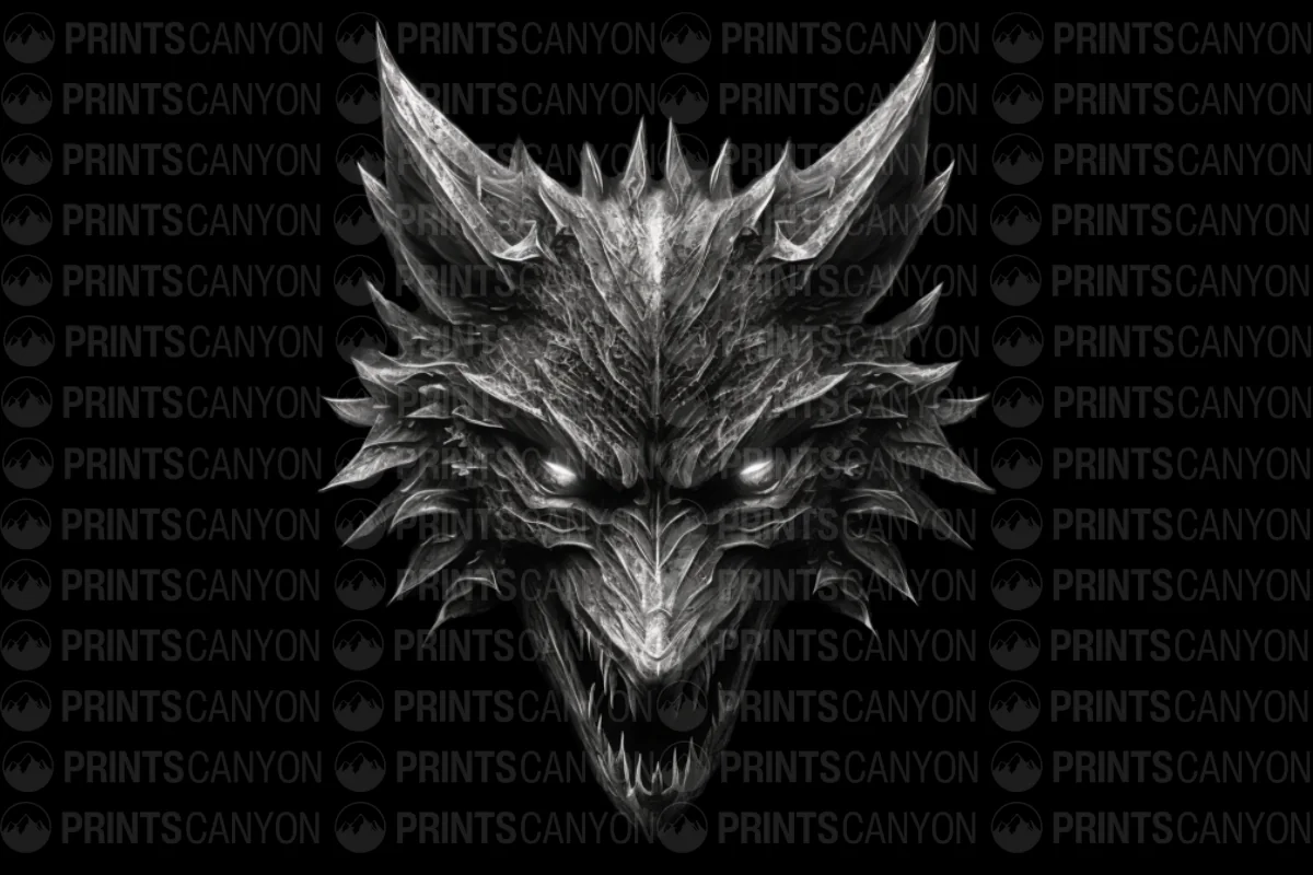 Fierce Dragon Head T-Shirt Design for Fantasy and Mythology Lovers