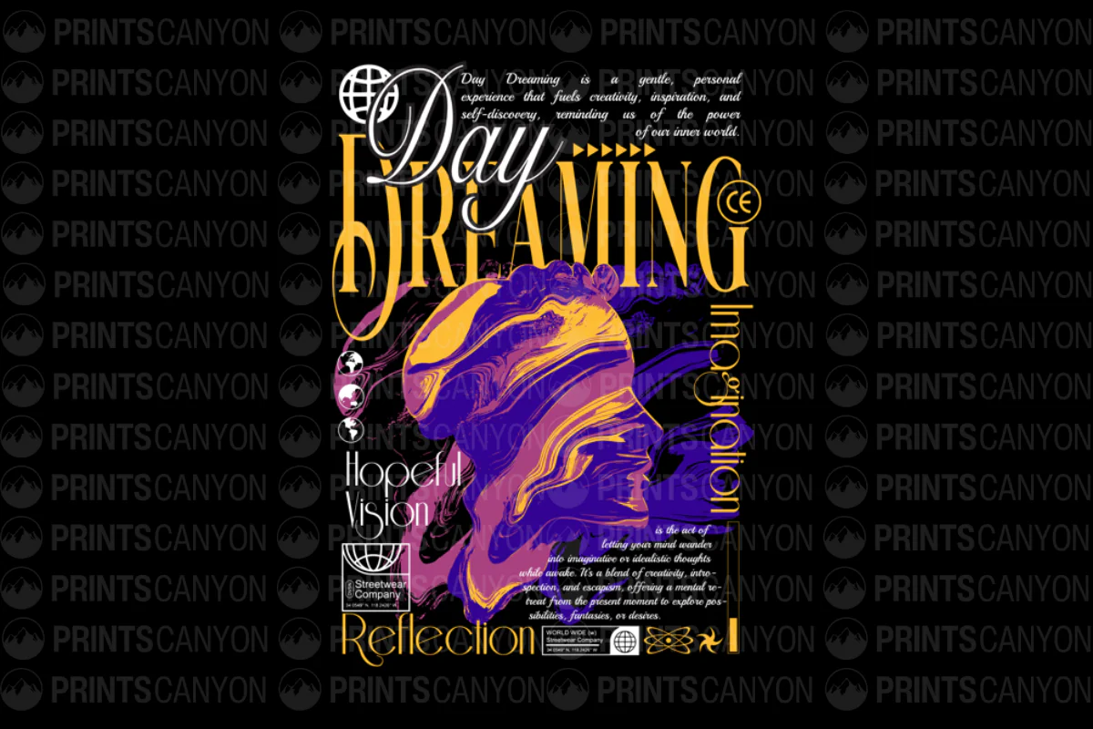 Day Dreaming T-Shirt Design for Creativity and Imagination Enthusiasts