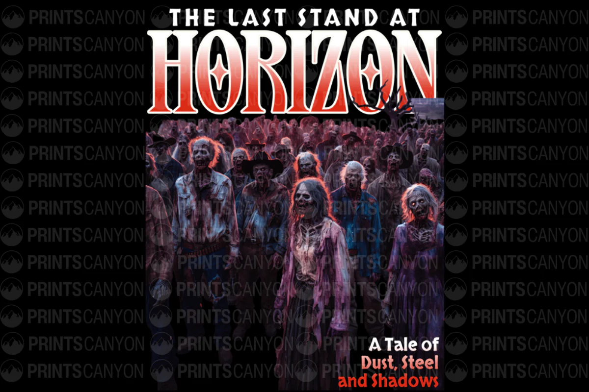 The Last Stand at Horizon T-Shirt Design Zombie Western Graphic