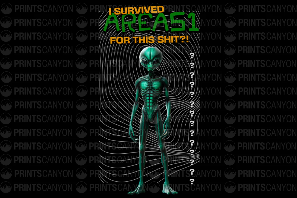 I Survived Area 51 Alien T-Shirt Design