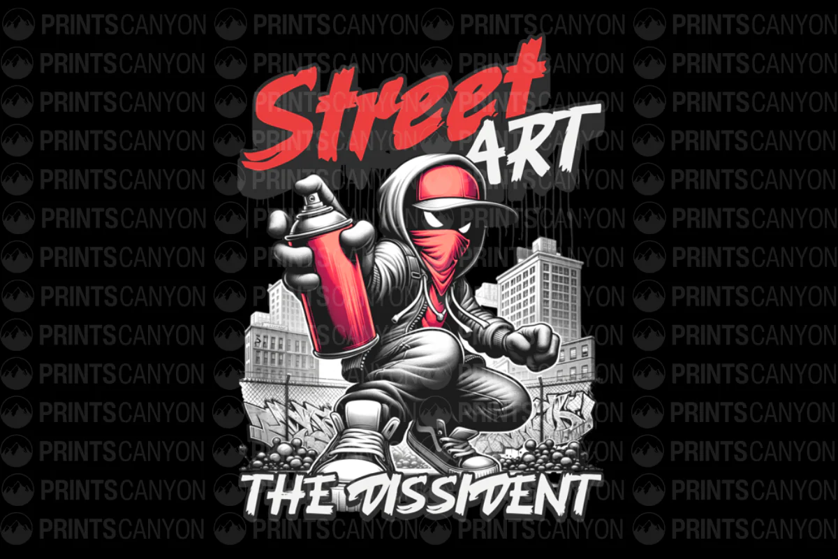 Street Art Dissident T-Shirt Design for Urban Culture Enthusiasts