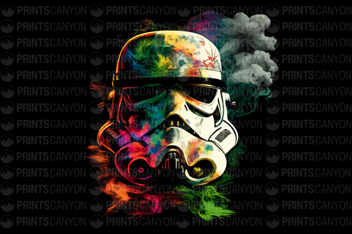 Colorful Stormtrooper Helmet T-Shirt Design for Star Wars Fans