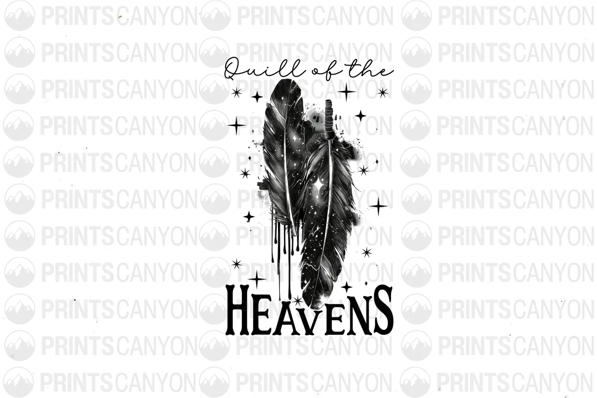 Feathers and Sword Black and White Graphic T-Shirt Design for Print Ready Apparel