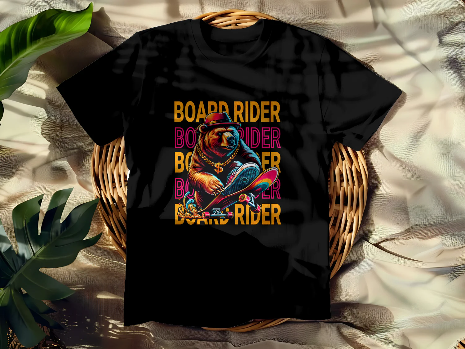Cool Skateboarding Bear T-Shirt Design for Board Riders