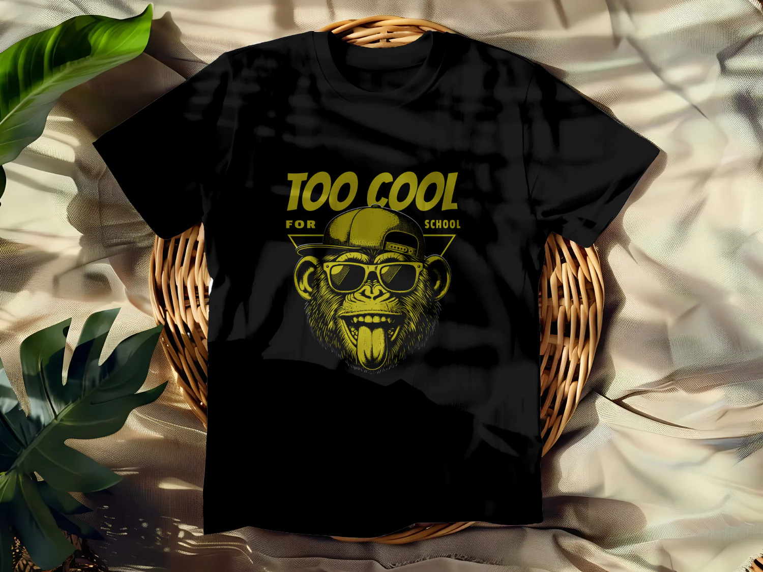 Too Cool For School Monkey T-Shirt Design