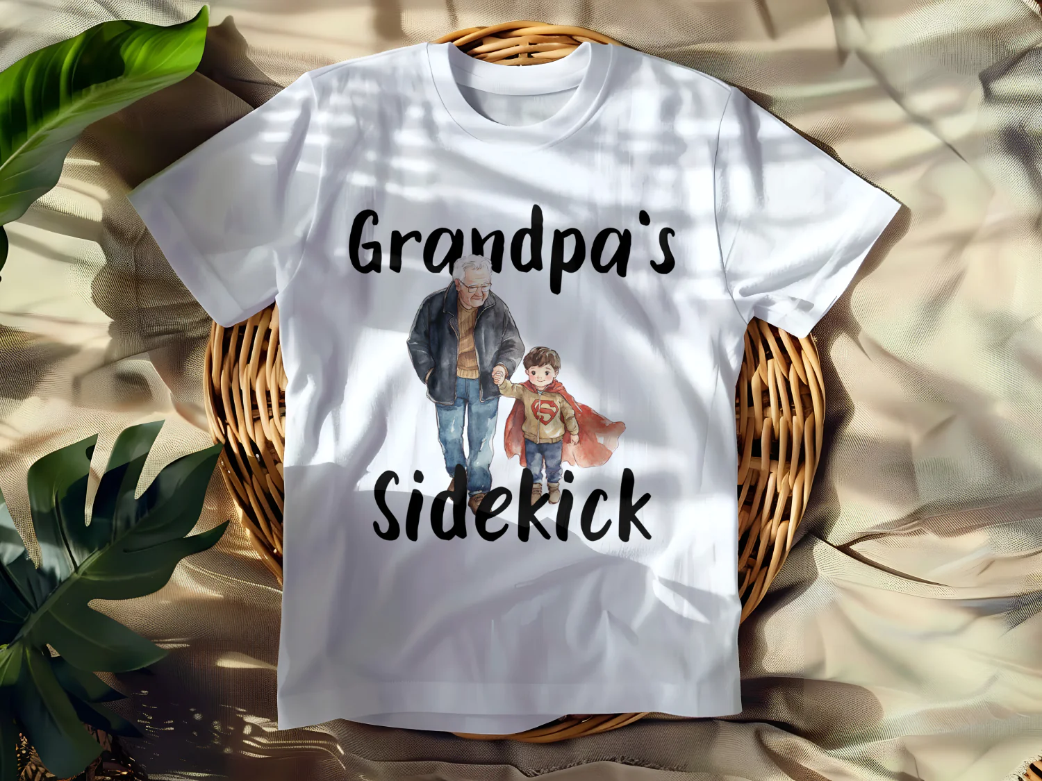 Grandpa and Grandson Superhero Tshirt Design for Family Bonding and Love