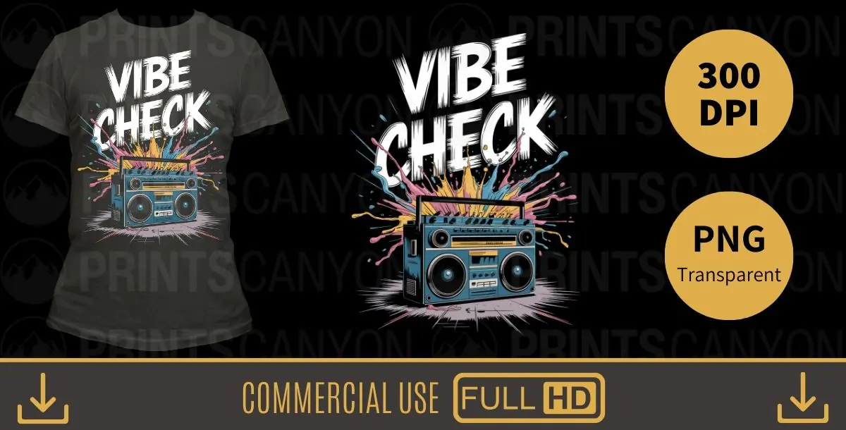 Vibe Check – Retro Boombox Streetwear