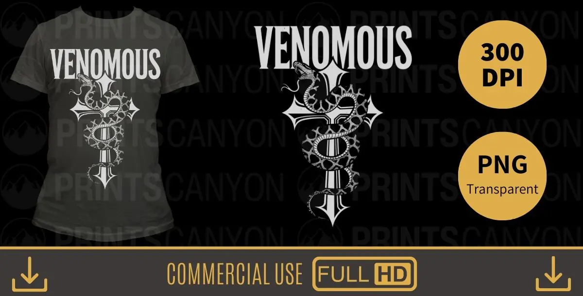 Venomous Gothic Snake & Cross Design