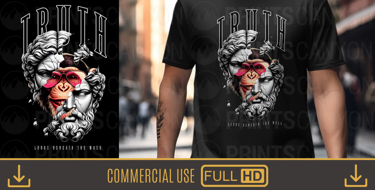 Truth Lurks Beneath the Mask – Philosophical Art Design