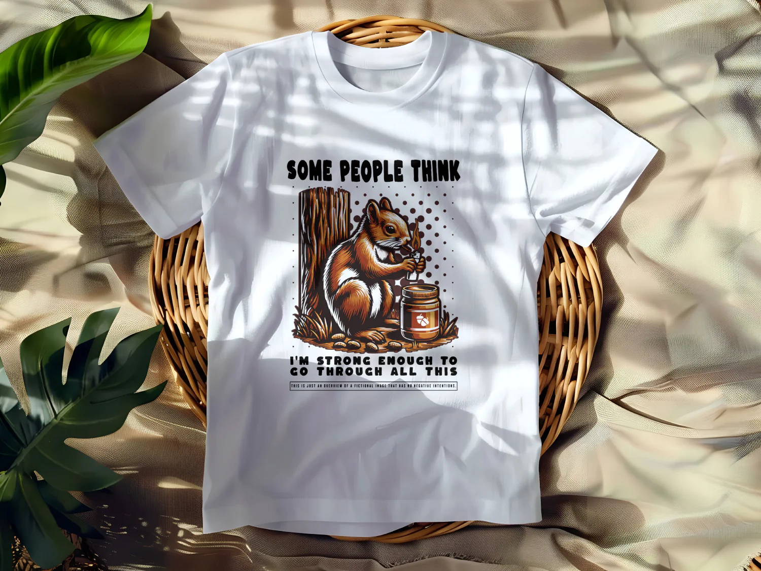Squirrel with Peanut Butter Vintage Retro T-Shirt Design