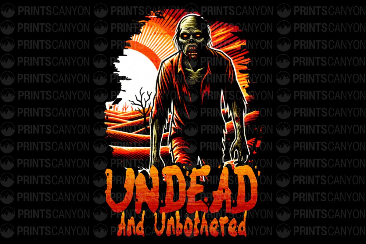 Undead and Unbothered Zombie Graphic Tee for Horror and Halloween Lovers