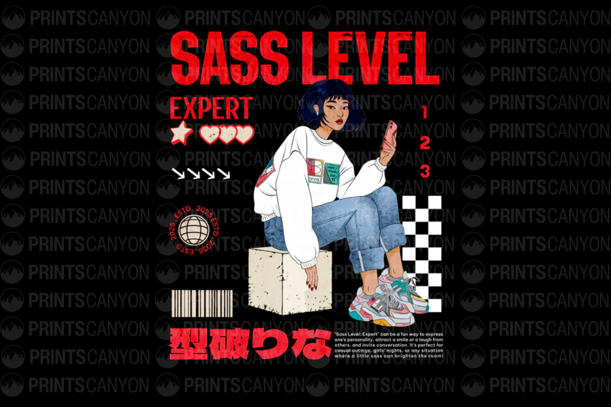 Sass Level Expert Graphic Tee for Bold and Fun Fashion Enthusiasts
