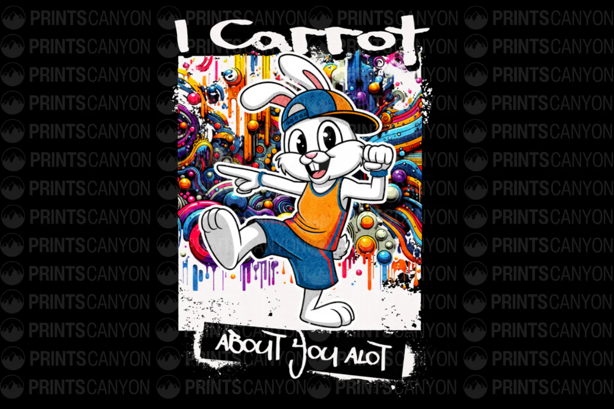 Cool Bunny Graphic Tee: I Carrot About You A Lot