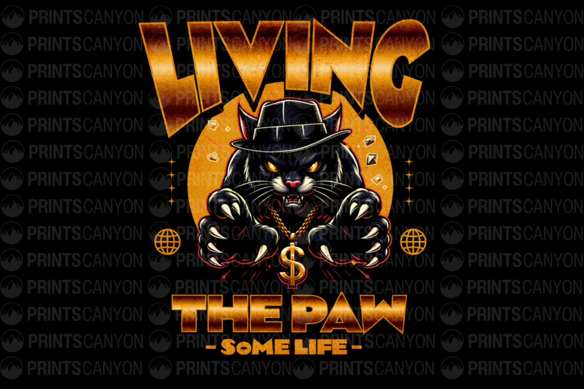 Living the Paw Some Life - Fierce Cat Graphic Tee for Trendy Cat Lovers