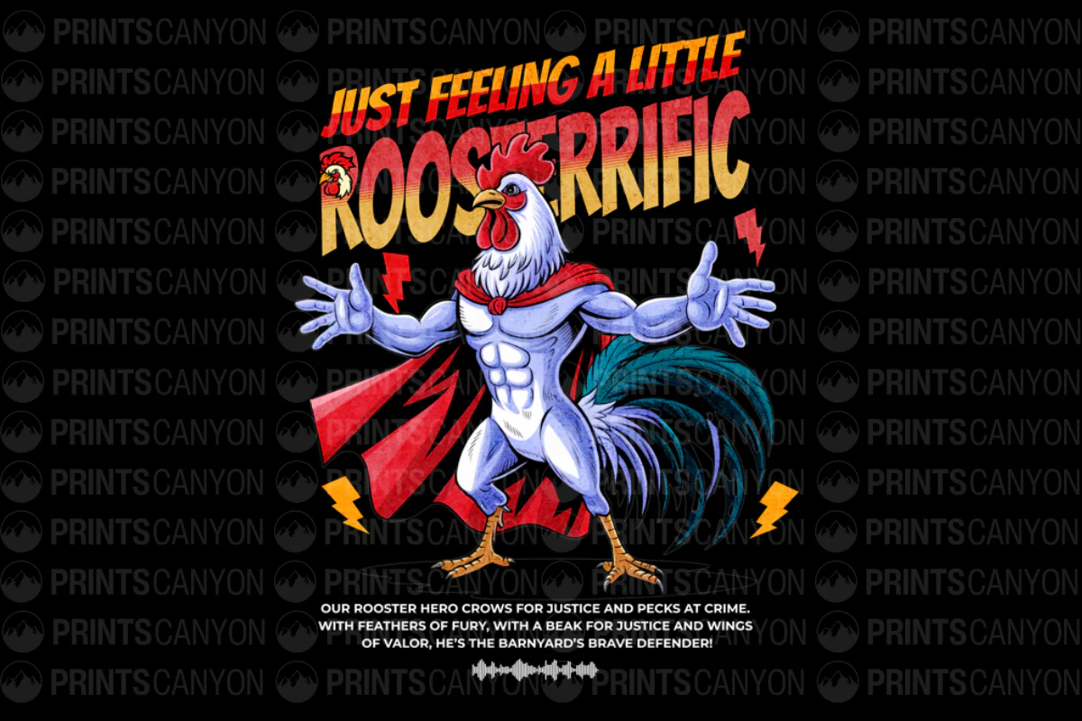 Rooster Hero T-Shirt: Just Feeling a Little Roosterrific! Perfect for Animal Lovers and Super Fans!
