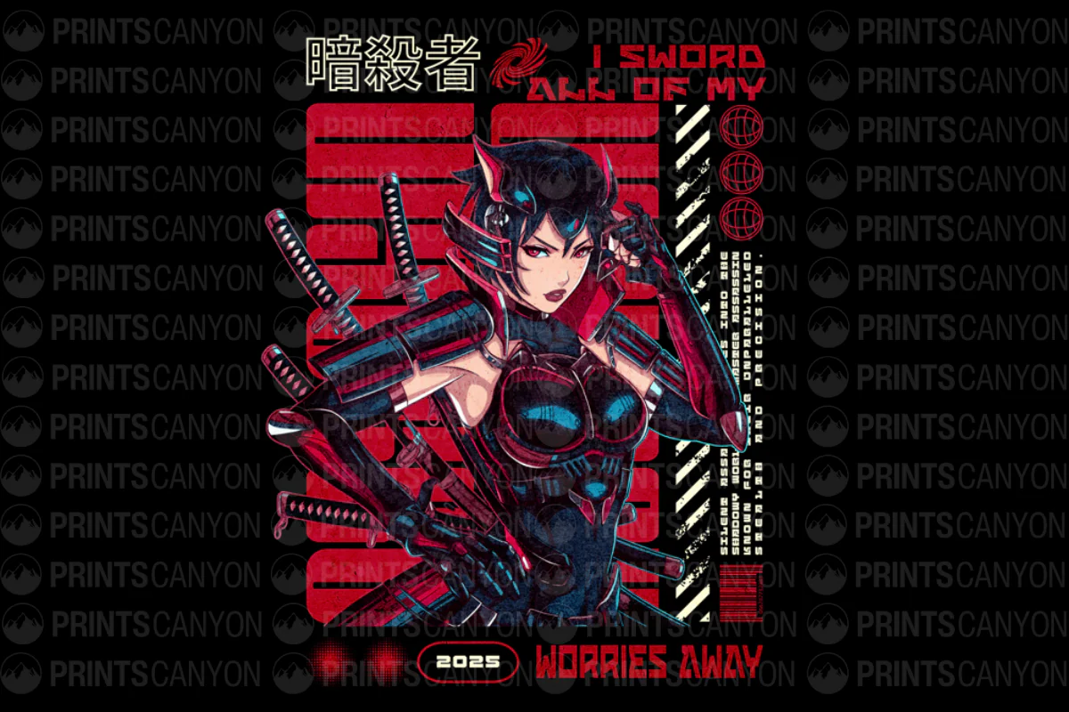 Futuristic Samurai Warrior Shirt - I Sword Away My Worries - 2025 Cyberpunk Design
