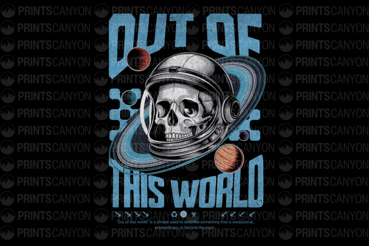 Out of This World Skull Astronaut Graphic T-Shirt for Space and Halloween Lovers