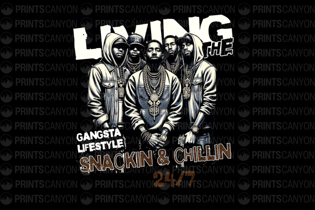 Living the Gangsta Lifestyle Snackin' & Chillin' 24/7 T-Shirt