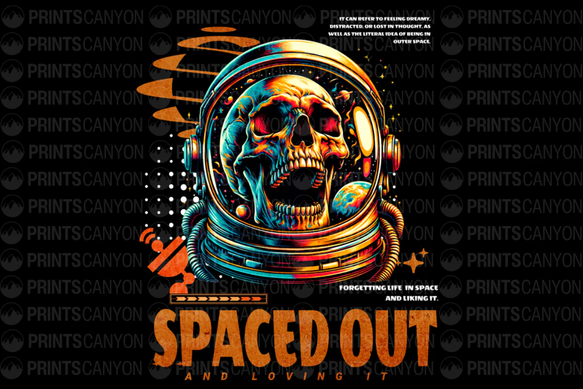 Spaced Out: Embrace the Cosmic Vibes with This Unique Astronaut Skull Design