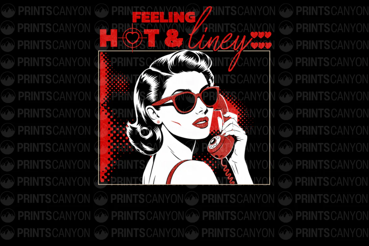 Retro Glam: Feeling Hot & Liney Vintage Style Poster