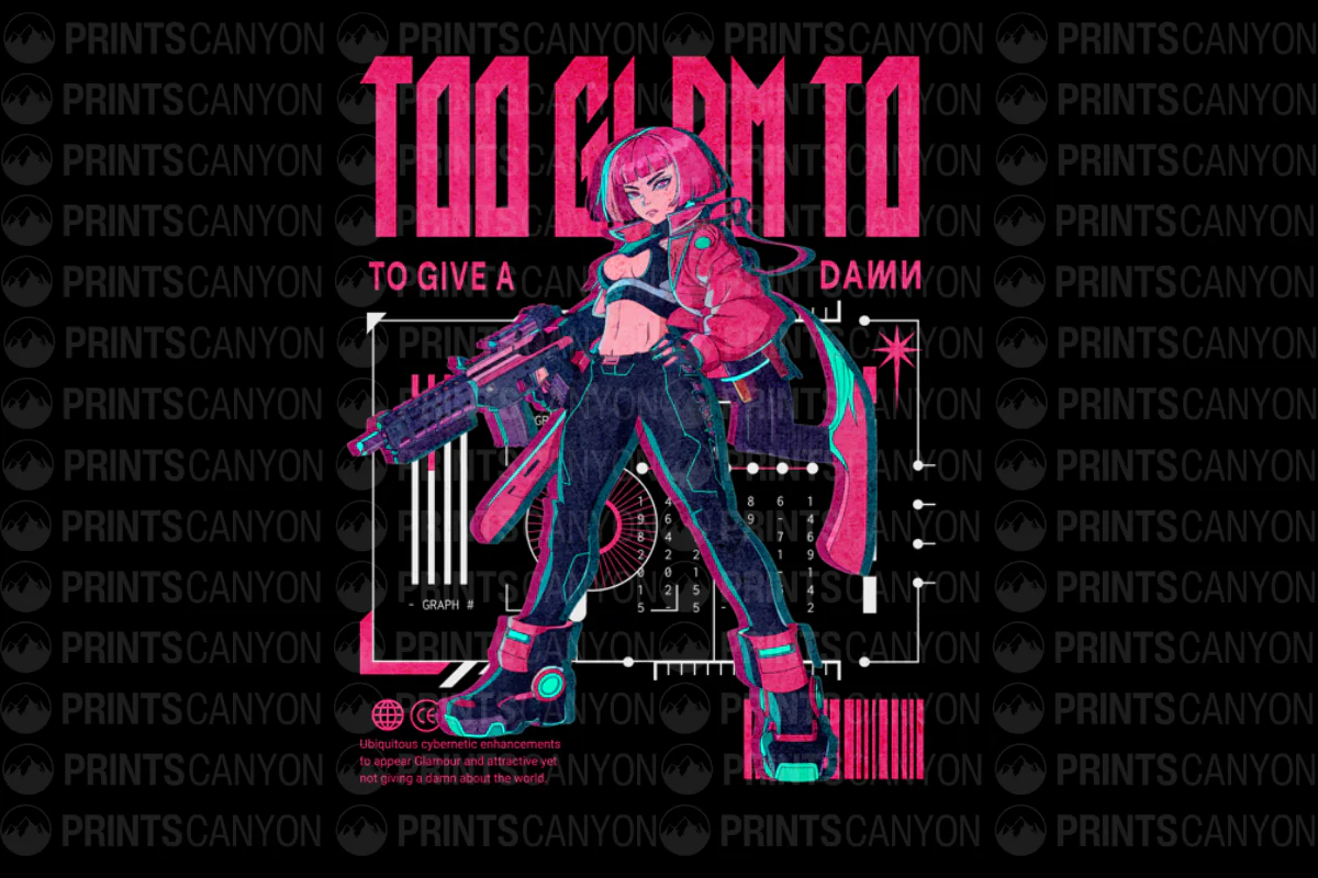 Too Glam to Care Cyberpunk Graphic Tee for Bold Fashion Statements