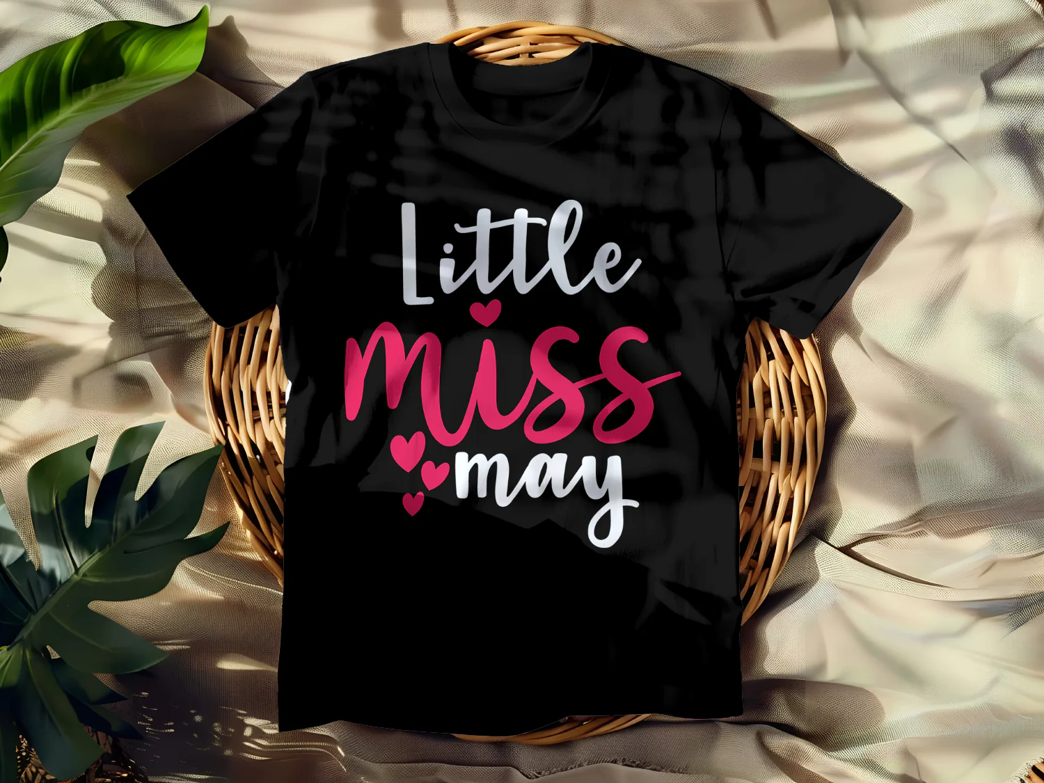 Little Miss May Cute T-Shirt Design Printable Digital File