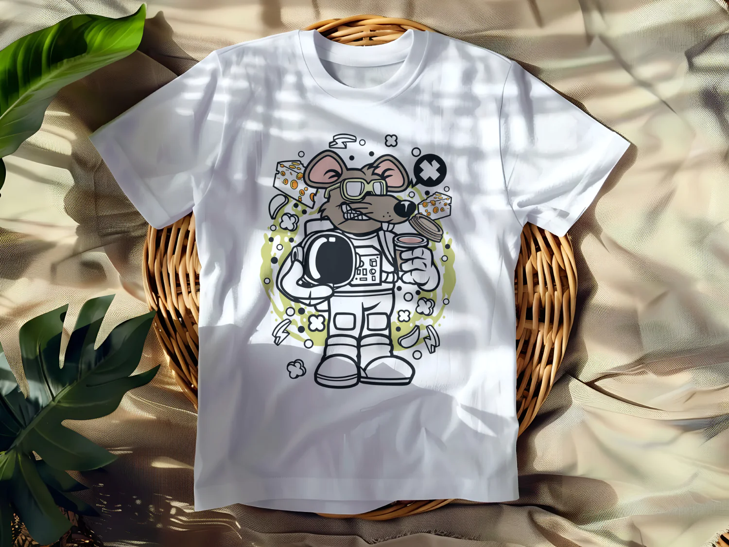 Cool Space Mouse Astronaut T-Shirt Design for Kids and Adults