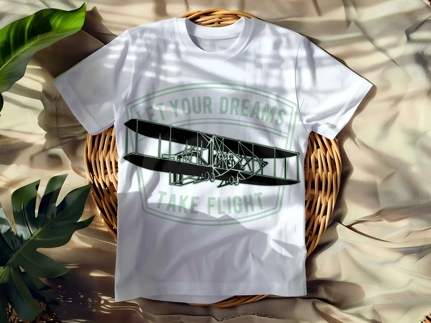 Let Your Dreams Take Flight Vintage Airplane T-Shirt Design