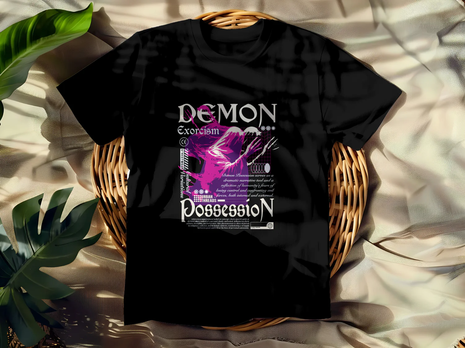 Demon Exorcism Possession T-Shirt Design for Urban Streetwear Enthusiasts