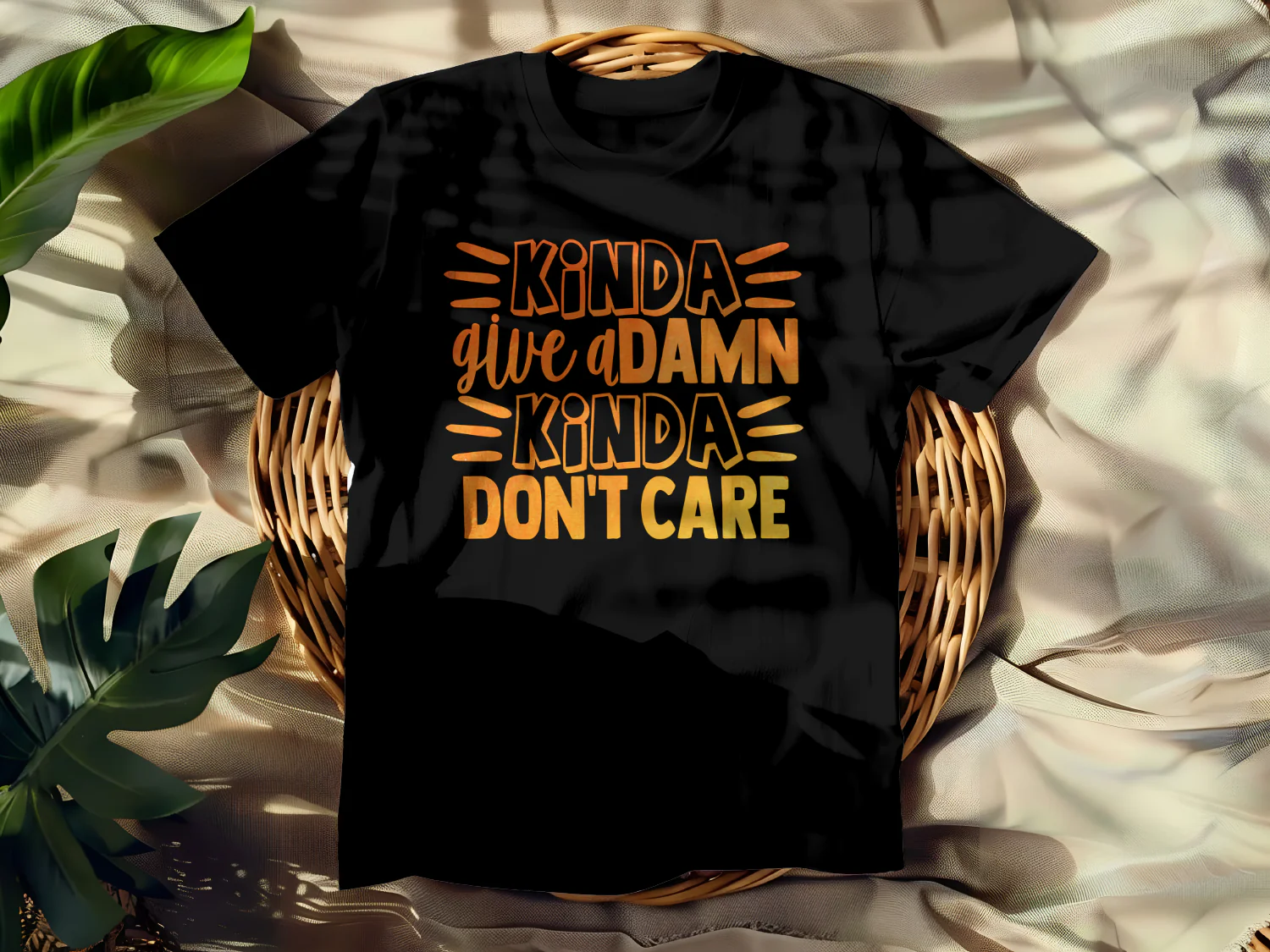 Kinda Give a Damn Kinda Don't Care T-Shirt Design